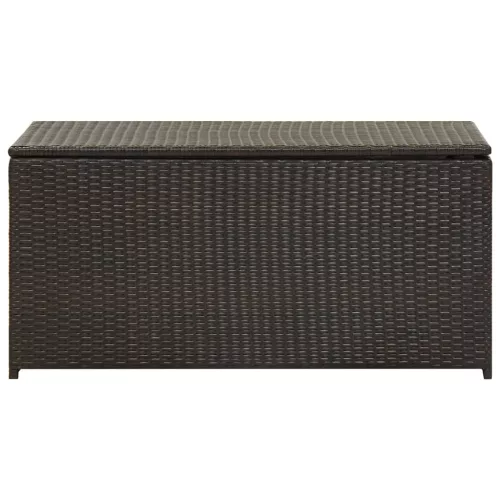  barna polyrattan kerti tárolóláda 100 x 50 x 50 cm