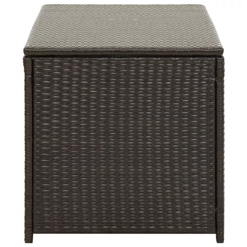  barna polyrattan kerti tárolóláda 100 x 50 x 50 cm