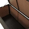  barna polyrattan kerti tárolóláda 100 x 50 x 50 cm
