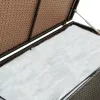  barna polyrattan kerti tárolóláda 100 x 50 x 50 cm