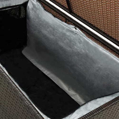  barna polyrattan kerti tárolóláda 100 x 50 x 50 cm
