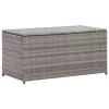 szürke polyrattan kerti tárolóláda 100 x 50 x 50 cm