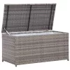  szürke polyrattan kerti tárolóláda 100 x 50 x 50 cm