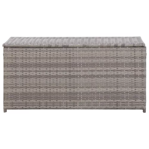  szürke polyrattan kerti tárolóláda 100 x 50 x 50 cm