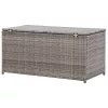 szürke polyrattan kerti tárolóláda 100 x 50 x 50 cm