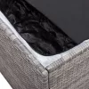  szürke polyrattan kerti tárolóláda 100 x 50 x 50 cm
