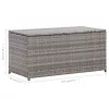  szürke polyrattan kerti tárolóláda 100 x 50 x 50 cm