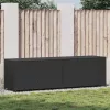  fekete polyrattan kerti tárolóláda 200 x 50 x 60 cm