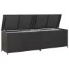  fekete polyrattan kerti tárolóláda 200 x 50 x 60 cm