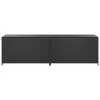  fekete polyrattan kerti tárolóláda 200 x 50 x 60 cm