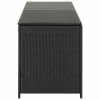  fekete polyrattan kerti tárolóláda 200 x 50 x 60 cm