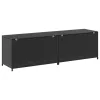  fekete polyrattan kerti tárolóláda 200 x 50 x 60 cm