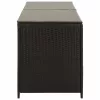  barna polyrattan kerti tárolóláda 200 x 50 x 60 cm