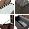  barna polyrattan kerti tárolóláda 200 x 50 x 60 cm