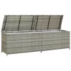  szürke polyrattan kerti tárolóláda 200 x 50 x 60 cm