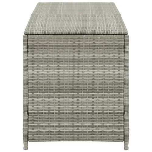  szürke polyrattan kerti tárolóláda 200 x 50 x 60 cm