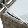  szürke polyrattan kerti tárolóláda 200 x 50 x 60 cm