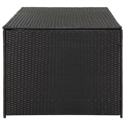  fekete polyrattan kerti tárolóláda 180 x 90 x 70 cm
