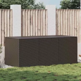  barna polyrattan kerti tárolóláda 180 x 90 x 70 cm