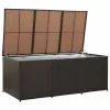 barna polyrattan kerti tárolóláda 180 x 90 x 70 cm
