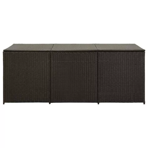  barna polyrattan kerti tárolóláda 180 x 90 x 70 cm