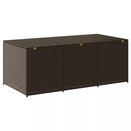  barna polyrattan kerti tárolóláda 180 x 90 x 70 cm