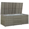  szürke polyrattan kerti tárolóláda 180 x 90 x 70 cm