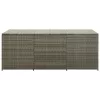  szürke polyrattan kerti tárolóláda 180 x 90 x 70 cm