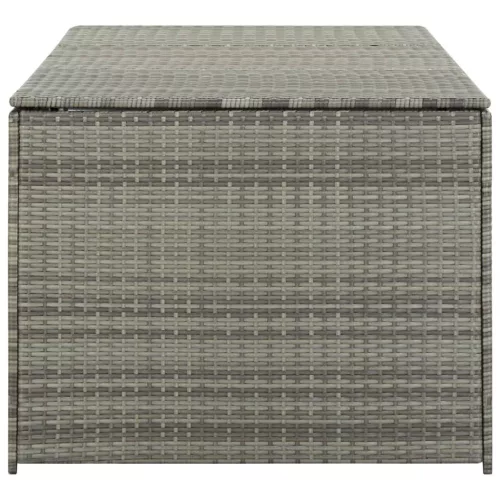  szürke polyrattan kerti tárolóláda 180 x 90 x 70 cm