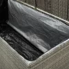  szürke polyrattan kerti tárolóláda 180 x 90 x 70 cm