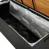  fekete polyrattan kerti tárolópad 120 cm