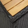  fekete polyrattan kerti tárolópad 120 cm
