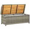  szürke polyrattan kerti tárolópad 120 cm