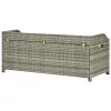  szürke polyrattan kerti tárolópad 120 cm