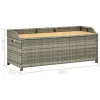  szürke polyrattan kerti tárolópad 120 cm