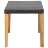  fekete polyrattan és tömör akácfa kerti pad 120 cm