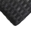  fekete polyrattan és tömör akácfa kerti pad 120 cm