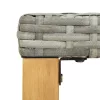 szürke polyrattan és tömör akácfa kerti pad 120 cm