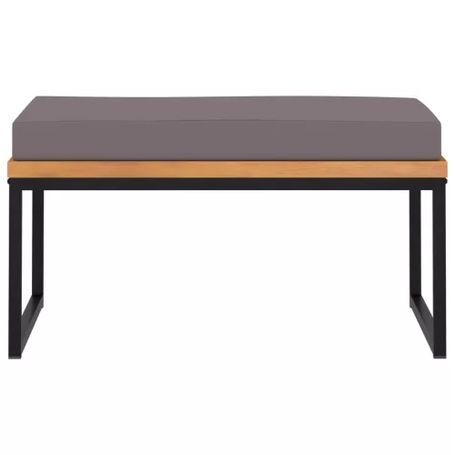  sötétszürke tömör akácfa lábtartó párnával 66 x 66 x 36 cm