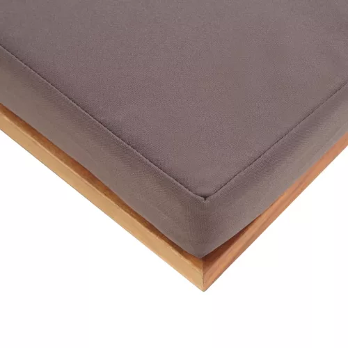  sötétszürke tömör akácfa lábtartó párnával 66 x 66 x 36 cm