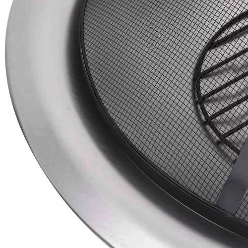  rozsdamentes acél kültéri tűztál grillráccsal 76 cm