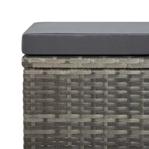  9-részes szürke kültéri polyrattan étkezőszett párnákkal