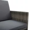  9-részes szürke kültéri polyrattan étkezőszett párnákkal