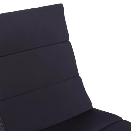  fekete polyrattan napozóágy párnával