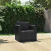  fekete polyrattan egyszemélyes kanapé párnákkal