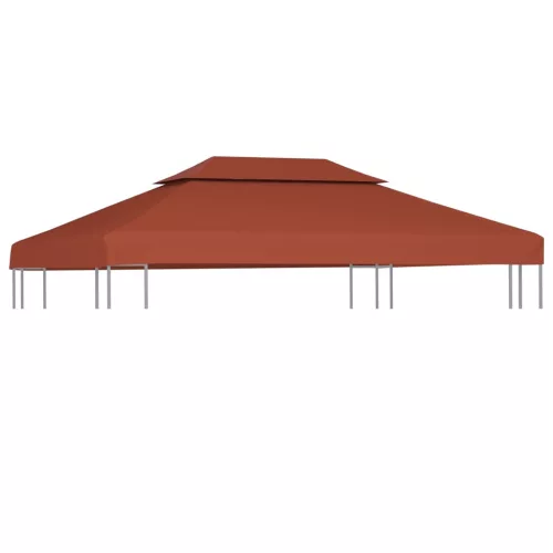  terrakotta kétszintes pavilon tetőponyva 310 g/m² 4 x 3 m