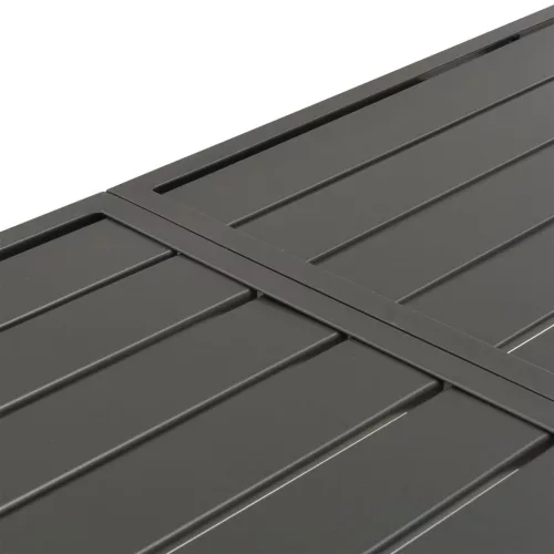  sötétszürke acél kerti asztal 180 x 83 x 72 cm
