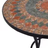  narancssárga és szürke kerámia mozaikos bisztróasztal 60 cm