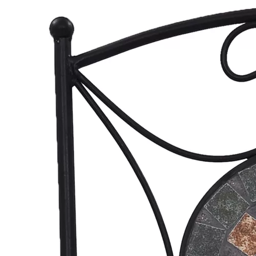  2 darab narancssárga és szürke mozaikos bisztrószék