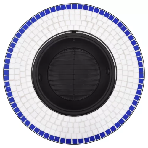  kék és fehér kerámia mozaik tűztál 68 cm